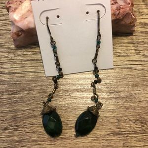 Emerald green drop earrings
